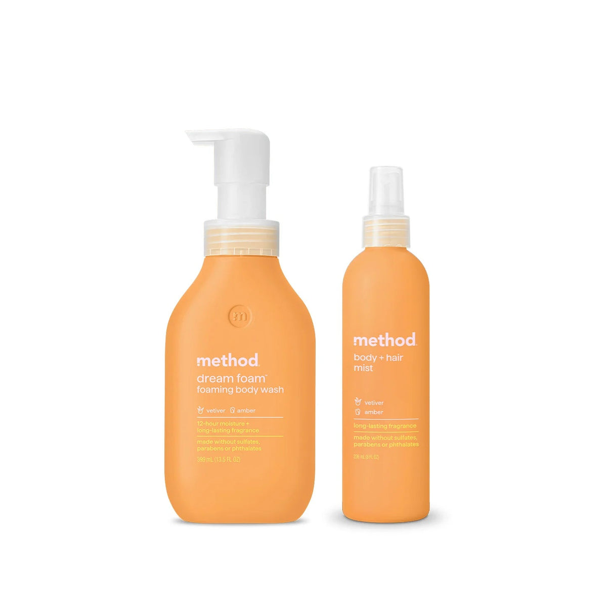 vetiver + amber body wash + mist duo